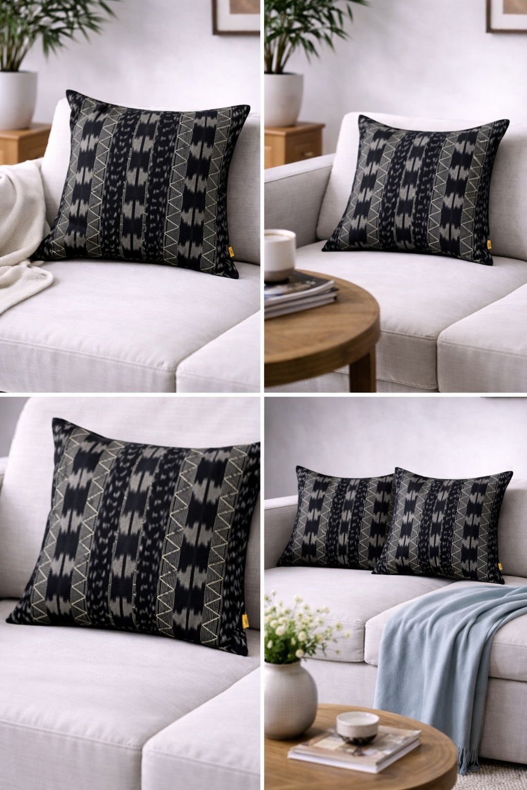 Smoky Ikat Cushion