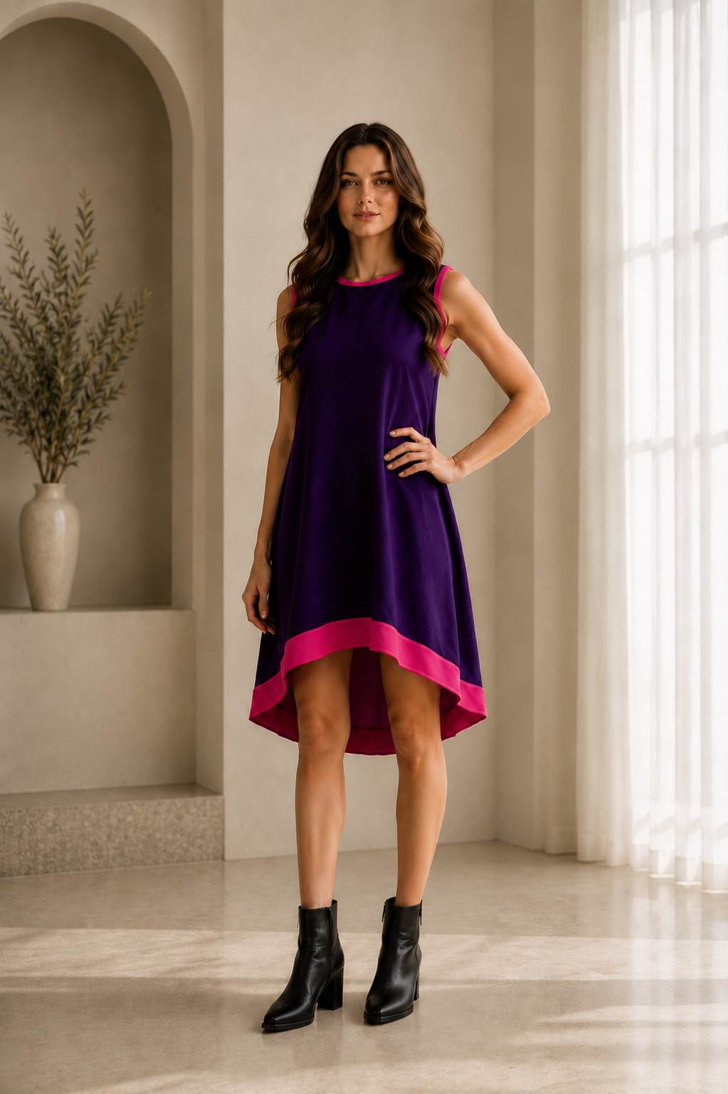 Serene Purple Midi Dress