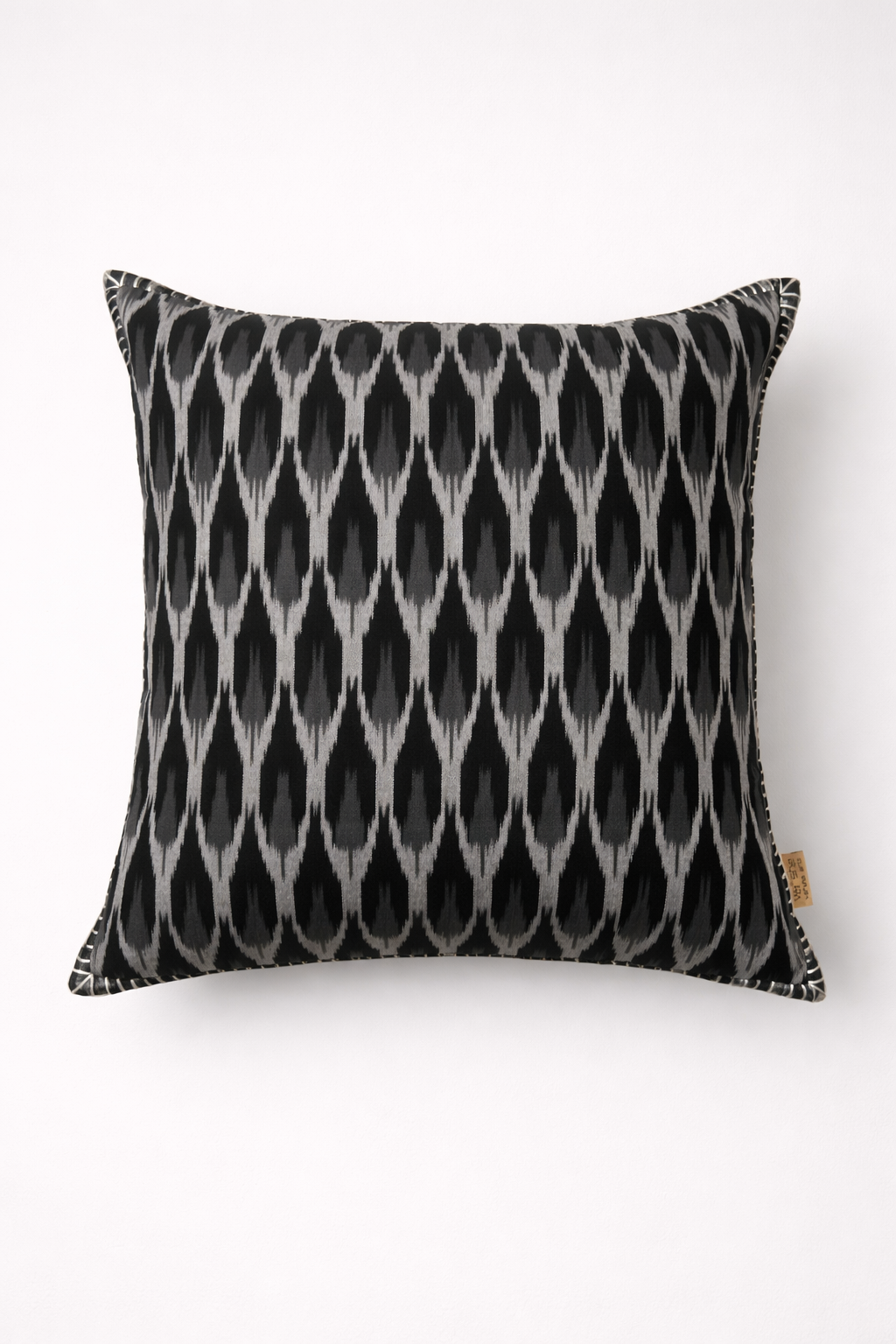 Black Grey Chevron Ikat Cushion