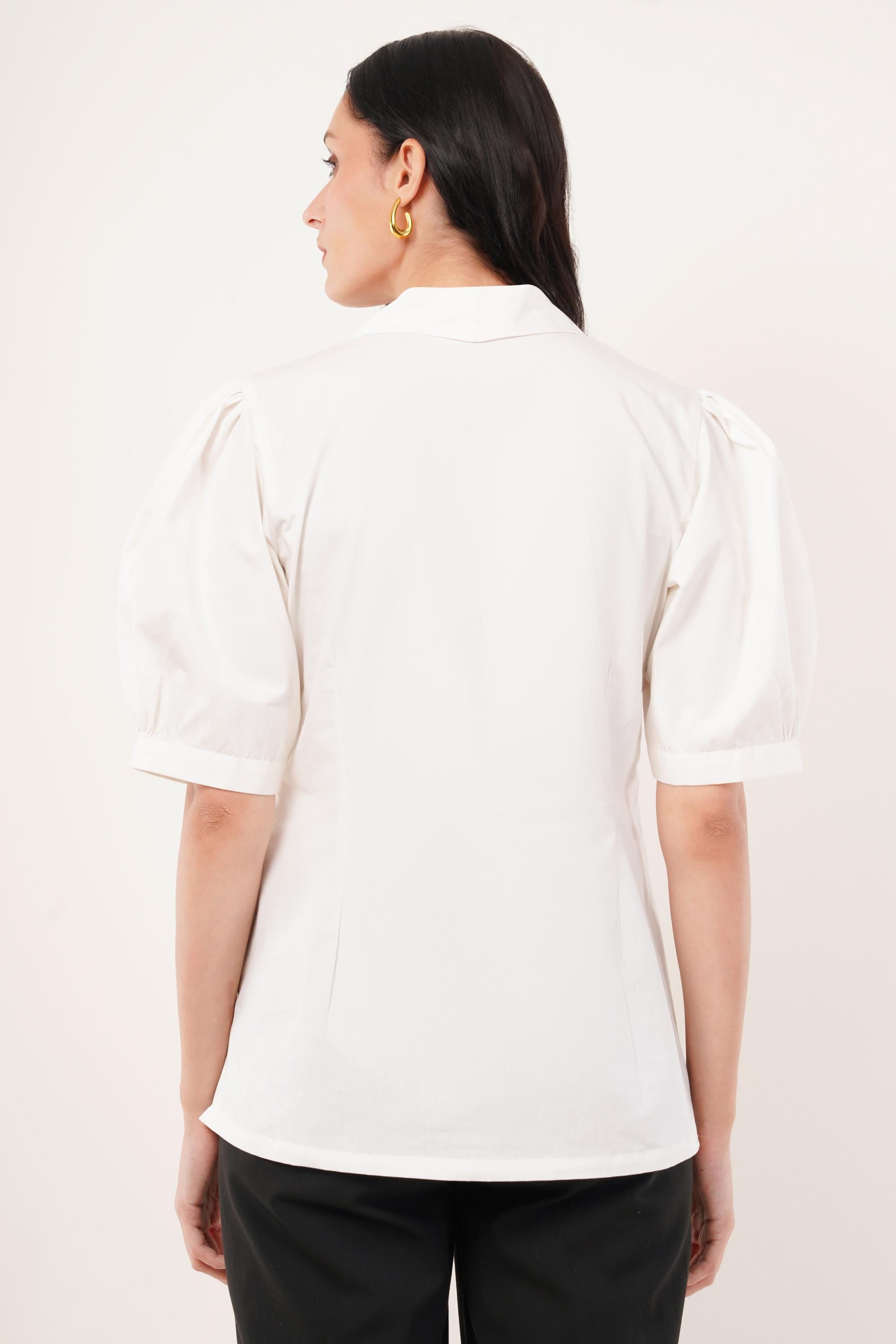 Ivory Dragonfly Embroidered Shirt