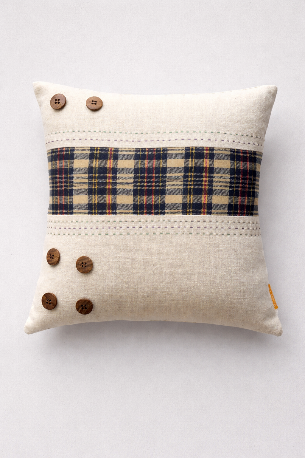 Tartan White Stripe Cushion