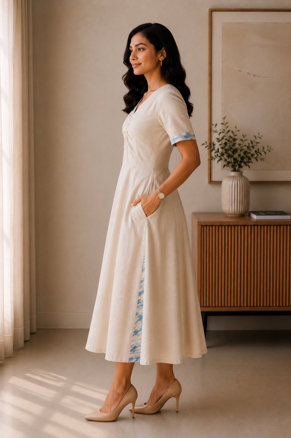 Classic Ivory Flow Dress