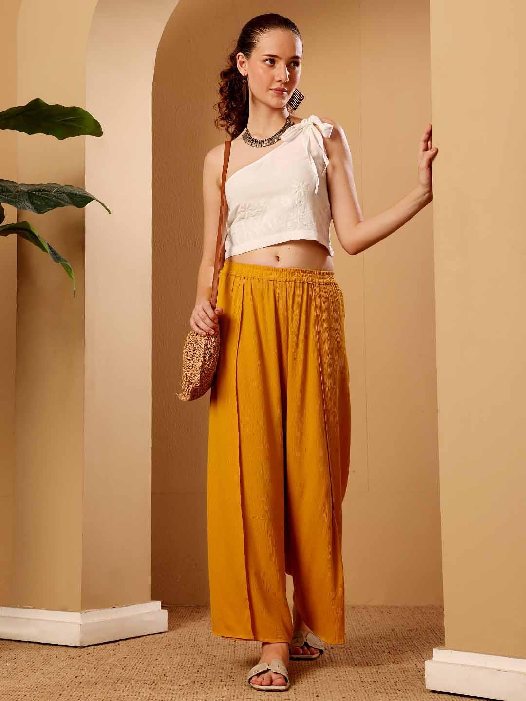 Flowy Mustard Viscose Pants