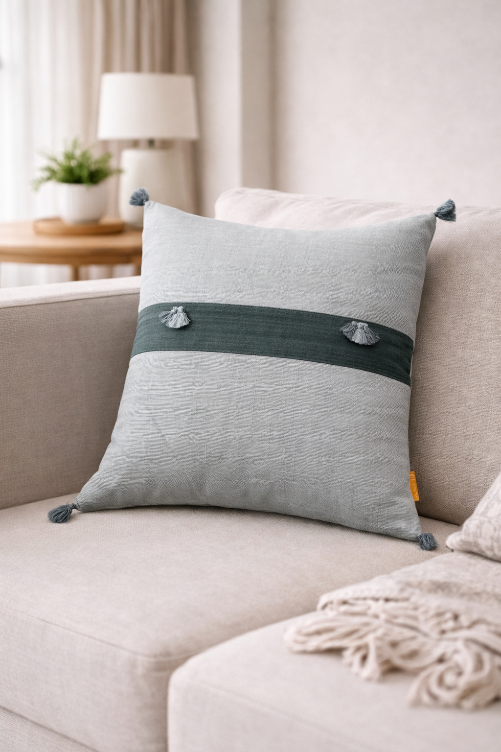 Minas Khadi Dual Stripe Cushion