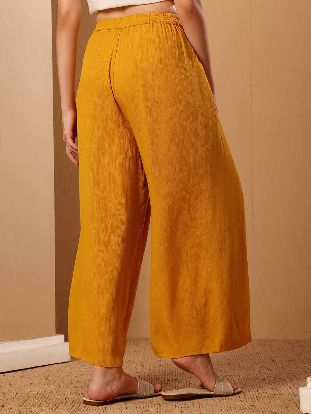 Flowy Mustard Viscose Pants