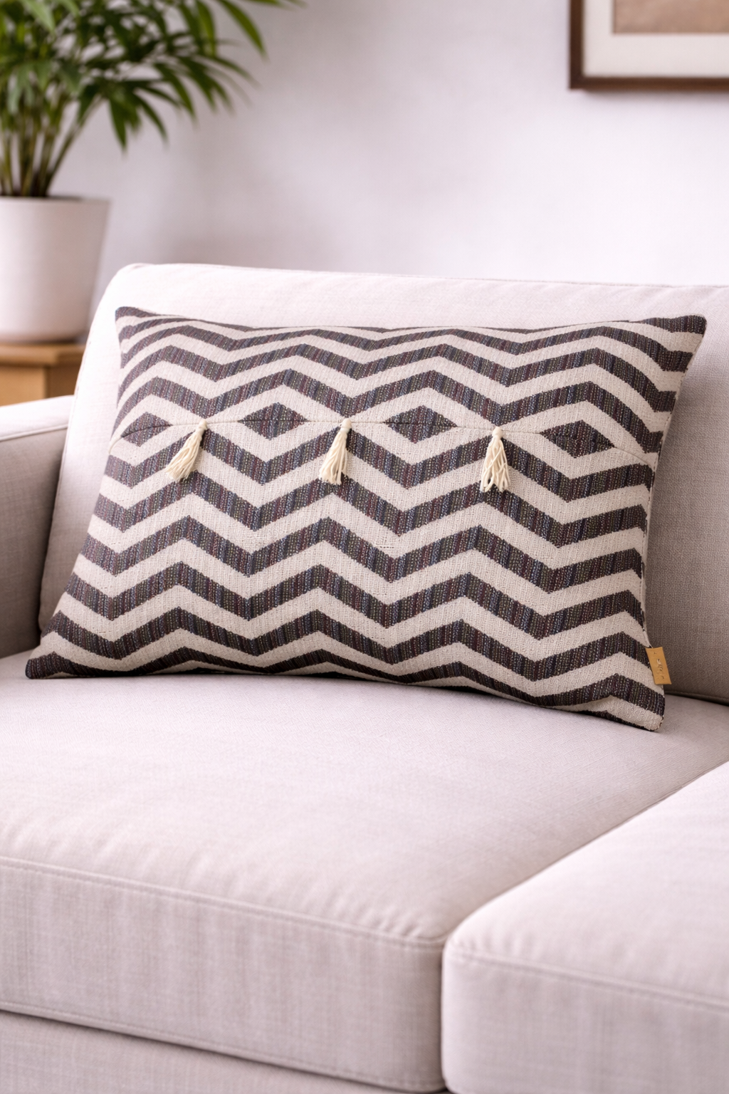 Horizontal Diamond Ikat Cushion