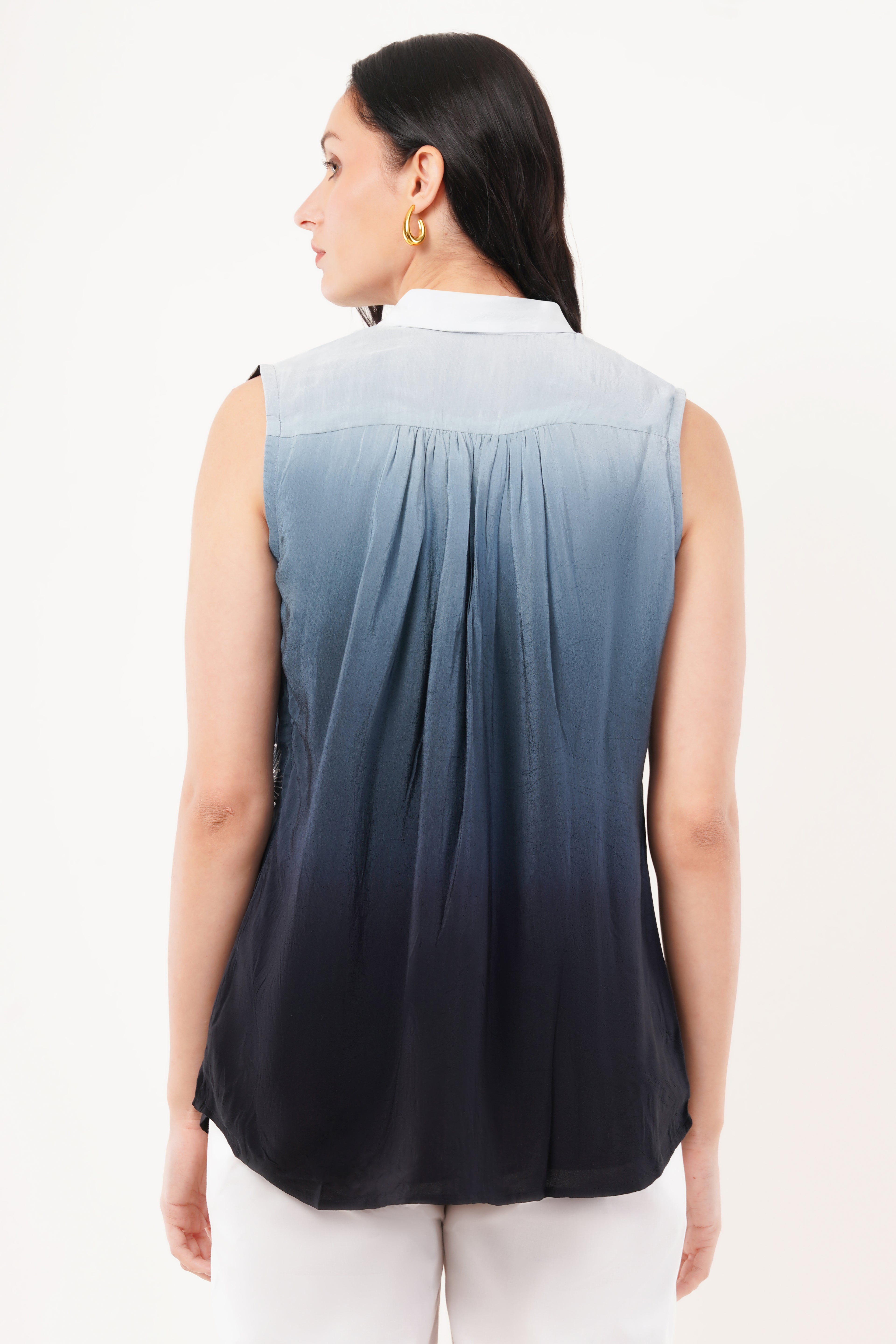 Midnight Bloom Sleeveless Shirt