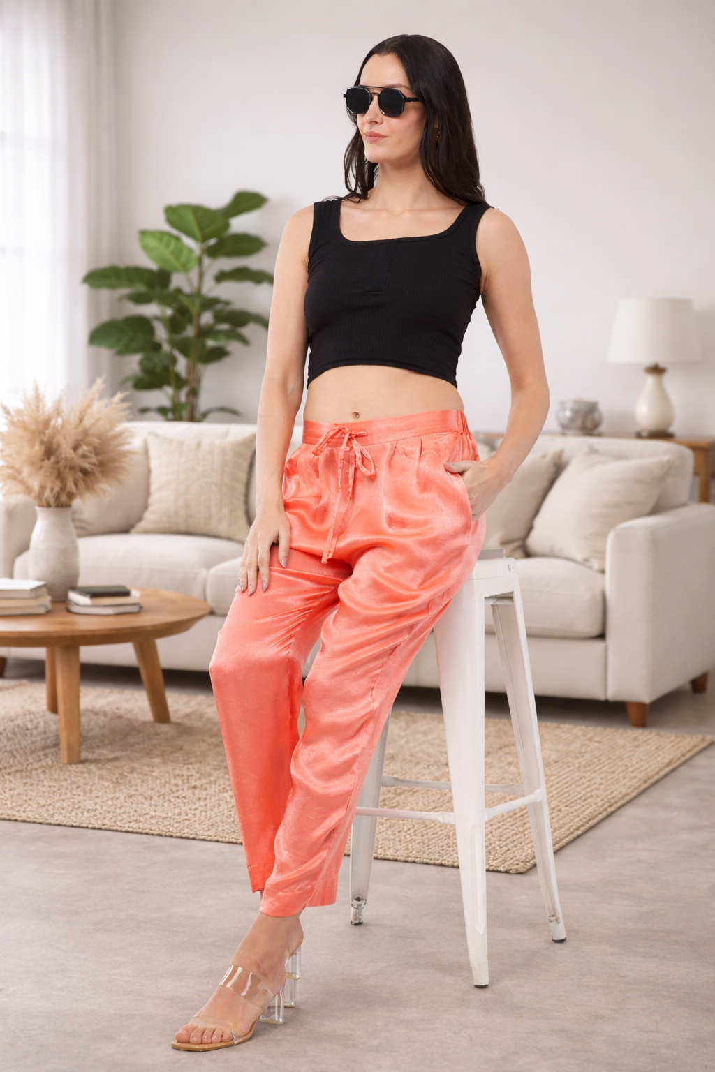 Satin Drawstring Pant