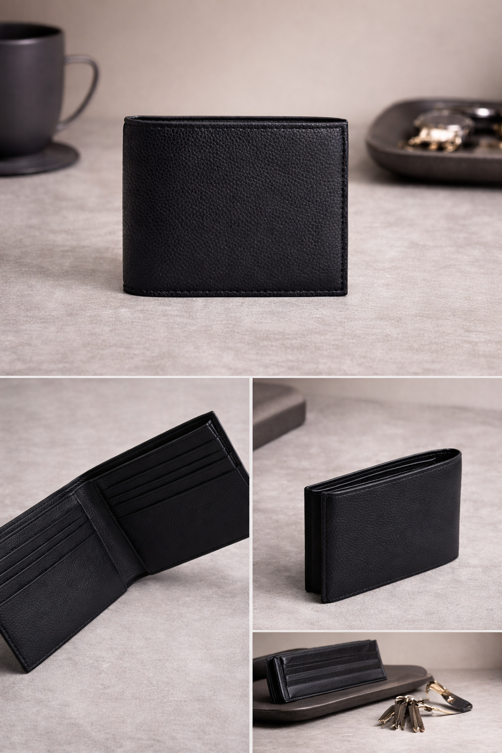 Slim Bi-Fold Leather Wallet
