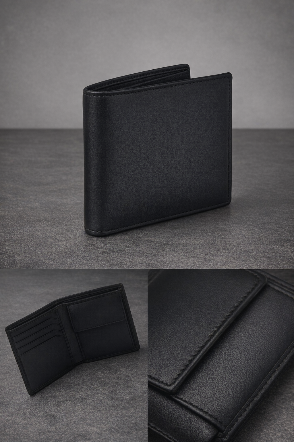 Classic Coin Bi-fold Leather Wallet