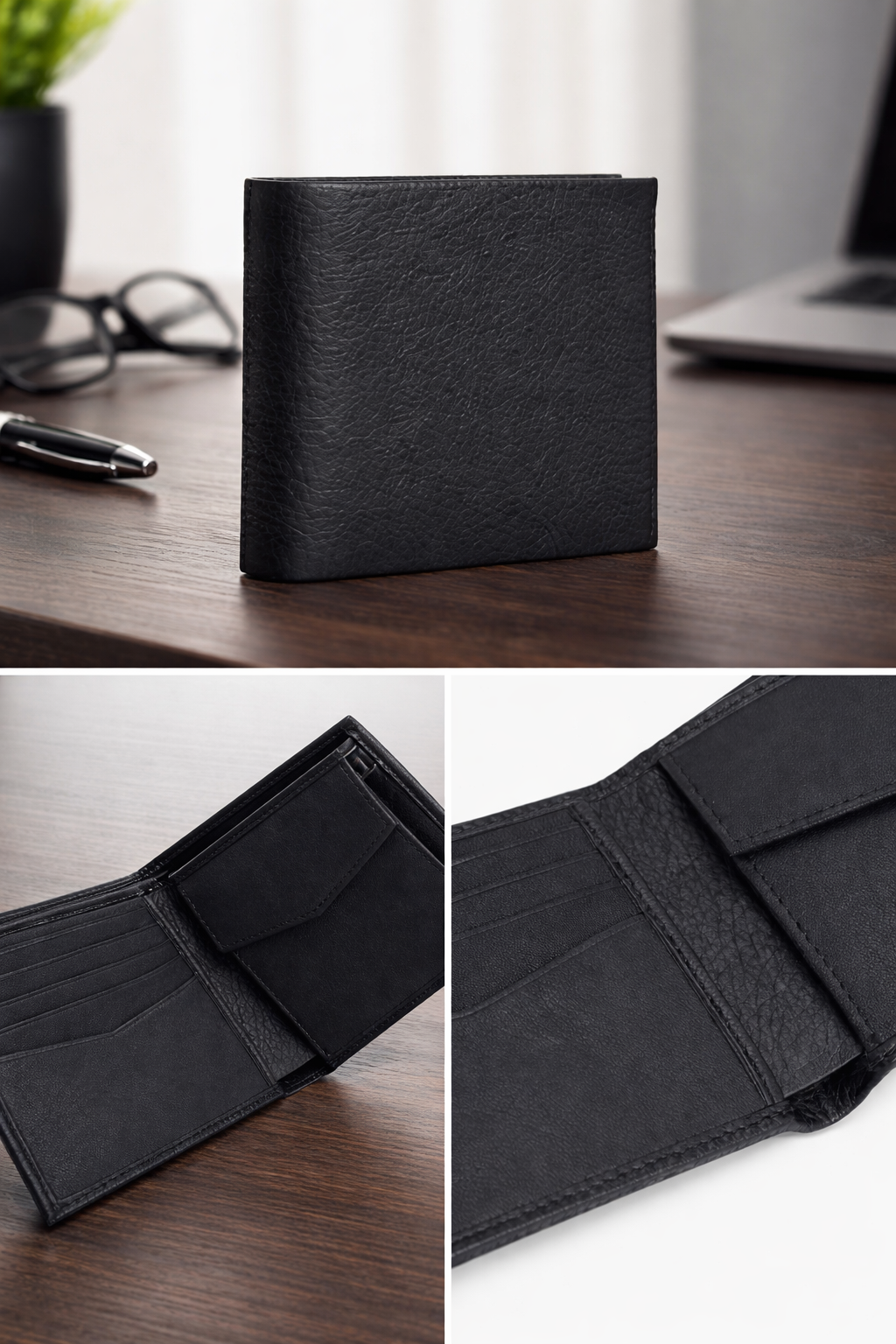 Grained Leather Wallets