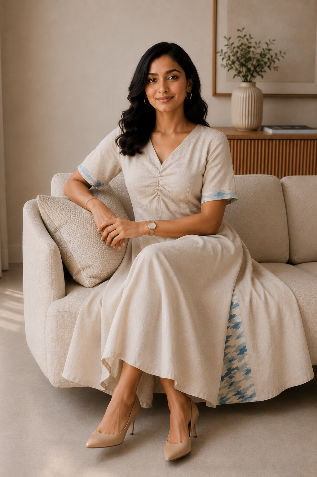 Classic Ivory Flow Dress