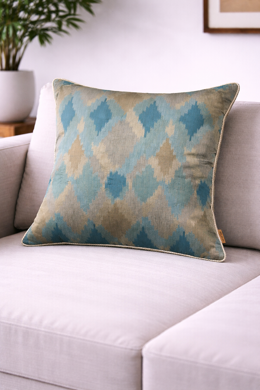 Multi Diamond Ikat Cushion