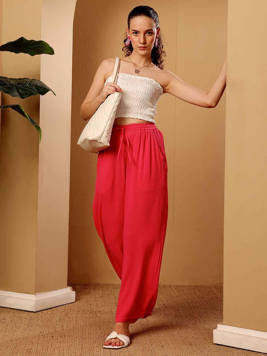 Pink Women's Wide Leg Pants