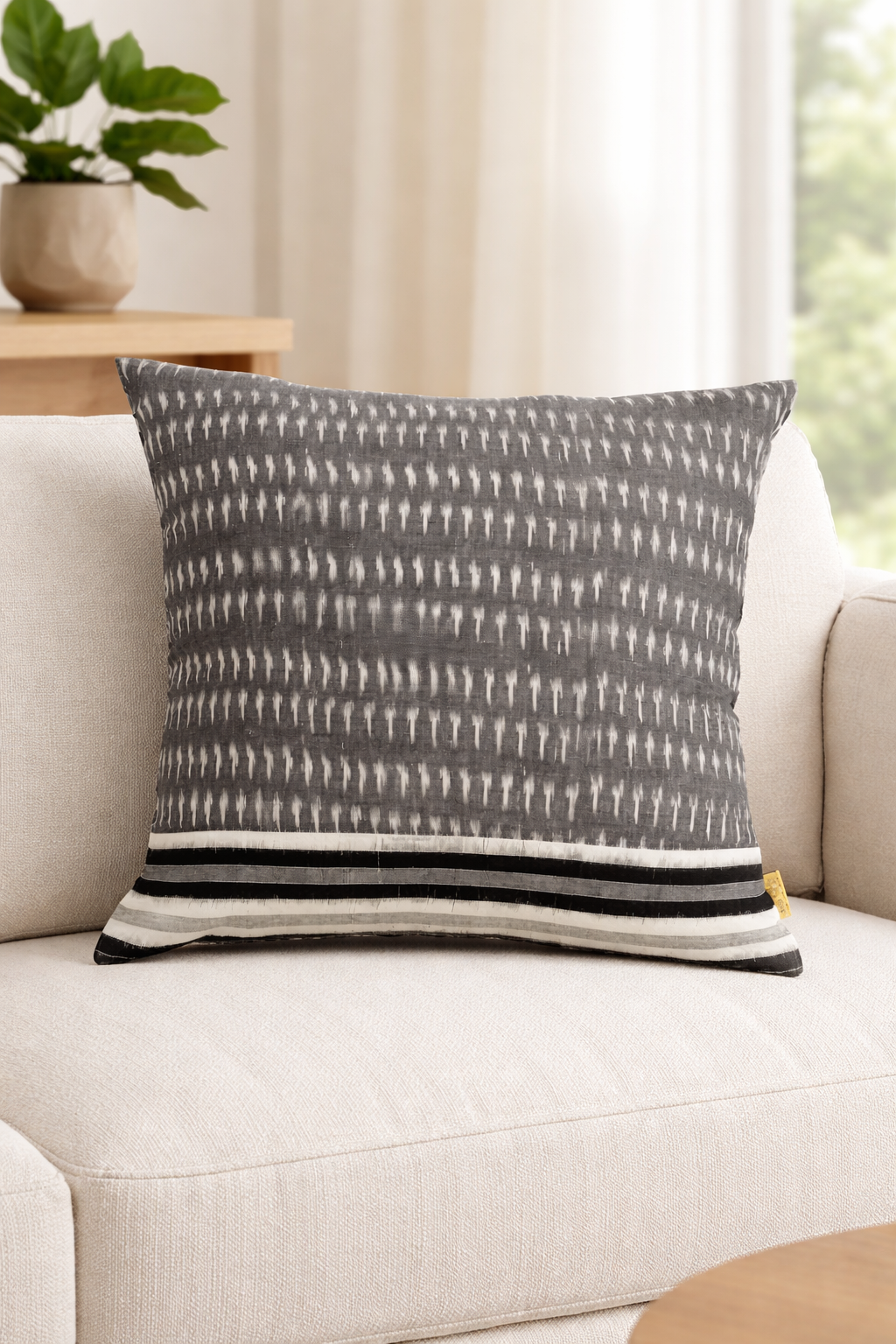 Stroke Ikat Cushion